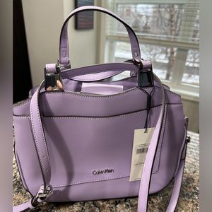 Calvin Klein Charlie Faux Leather Triple Compartment Satchel/Crossbody